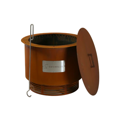 Smokelis Corten Firepit - Round (2 sizes Kindle 500mm/ Gather 700mm) Proudly Made in NZ