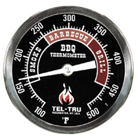 Tel-Tru Thermometer with 3in face and 4in stem (Black face) BQ3004BLACK - 130211