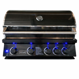 Titan 304 S/S 4 burner Satin Black Gas BBQ Head Unit c/w rear burner and LED lights