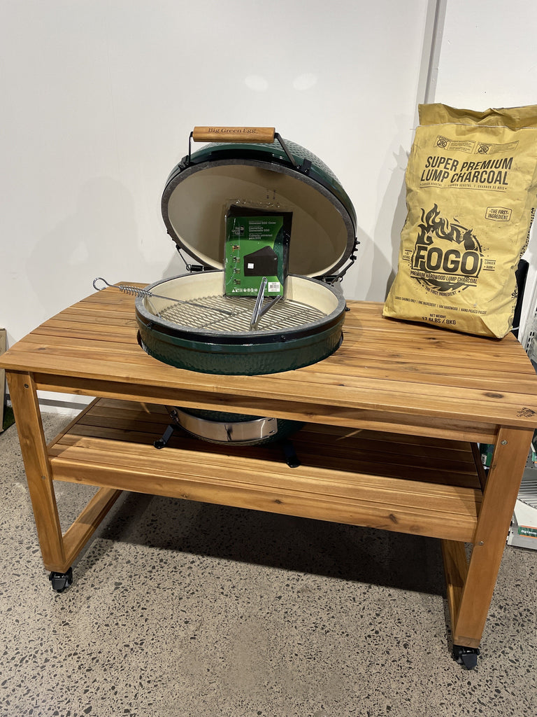 Big Green Egg Xl Bundle On Acacia Table 128241 Bbqs And More Nz