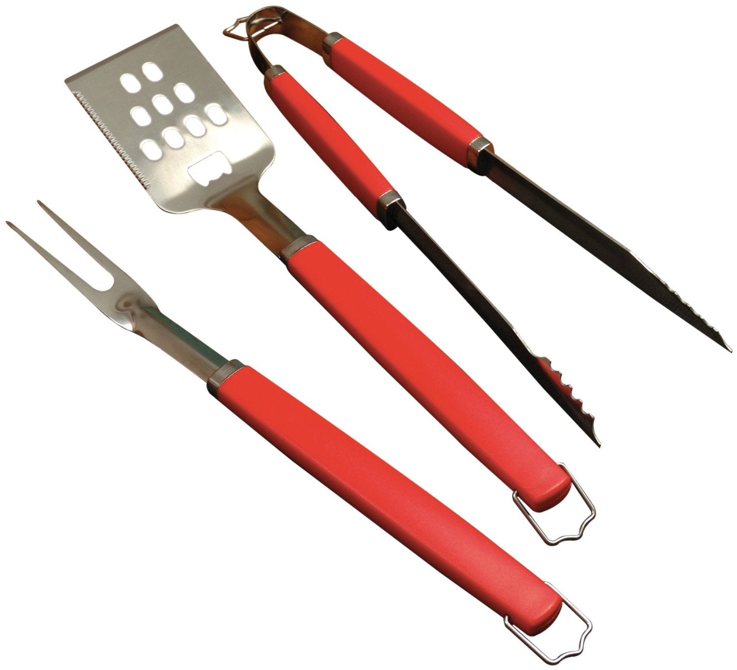 Charcoal Companion Perfect Chef 3-piece Barbecue Tool Set with Red